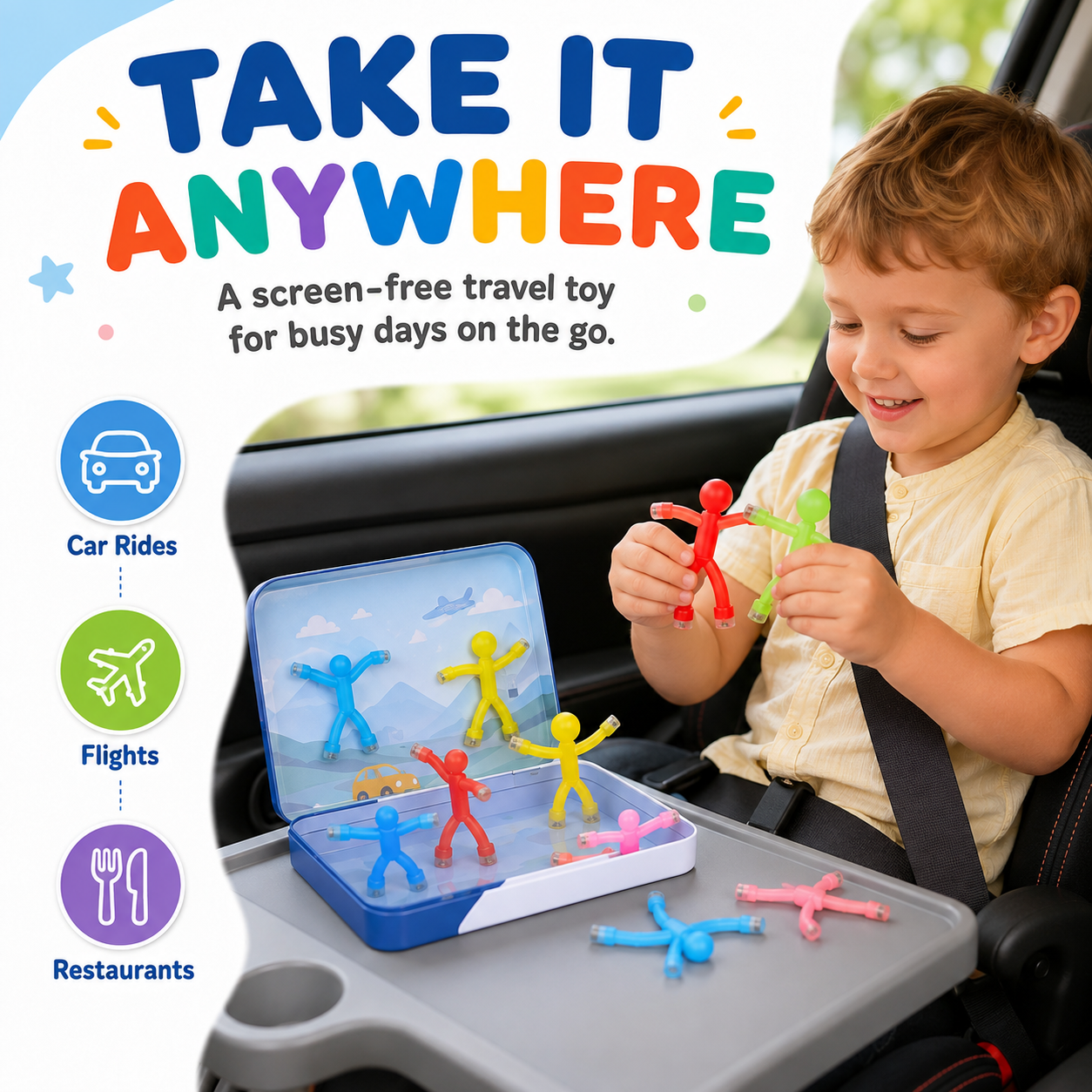 🧲 10-Pack Magnetic Bendy Figures – Creative Fidget Toy Set