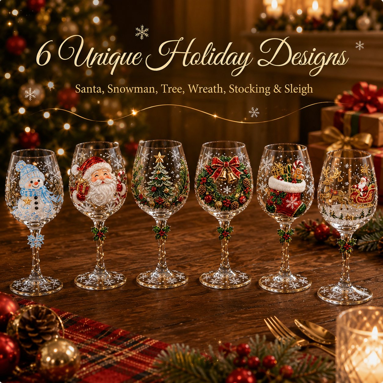 🎄🥂Christmas Wine Glass Collection Gift Box Set✨-Buy Two Get Free Shipping