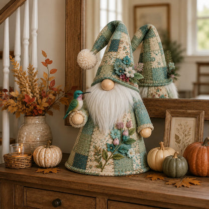 🔥 LAST DAY 49% OFF – 🐦 Patchwork Bird Gnome Light Collection | Warm Glowing Tabletop Decor with Farmhouse Patchwork Details for Mantels, Shelves & Holiday Gifts ✨（副本）