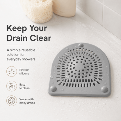 Silicone Shower Drain Hair Catcher 6" Flexible Dome Cover with Suction Cups for Bathtub, Shower & Pop-Up Drains
