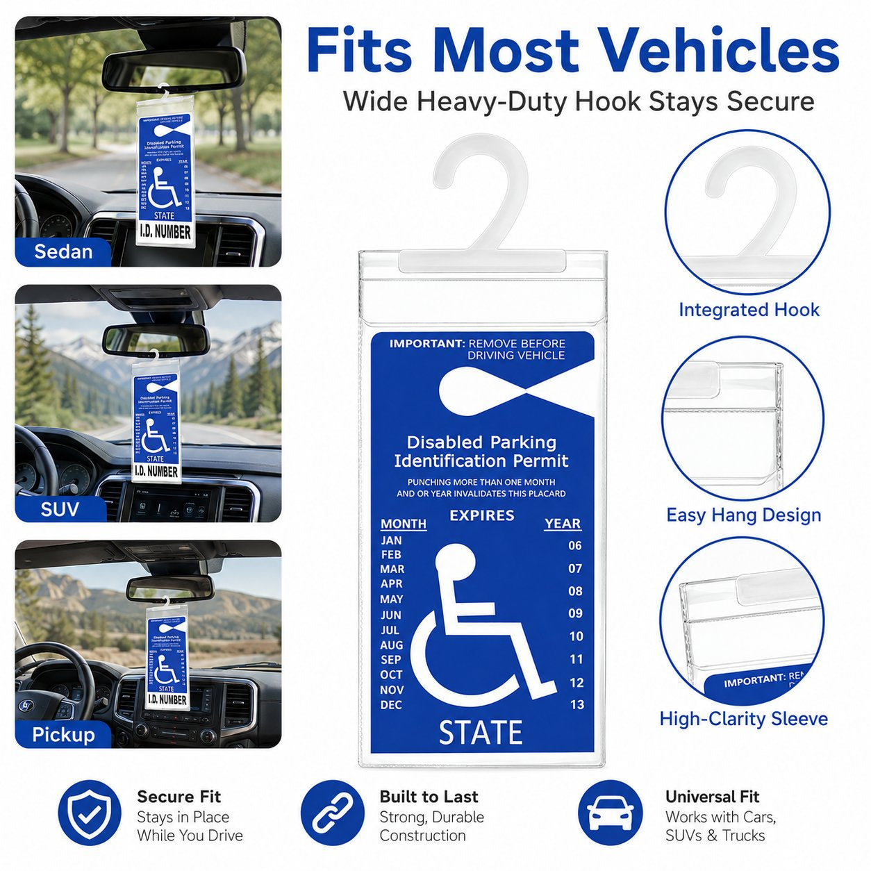 🔥🚗 Handicap Parking Placard Holder( 2 Pcak )