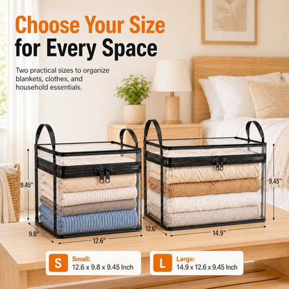 Clear PVC Storage Bins with Handles 📚for Books, Toys, Media, & Organizing