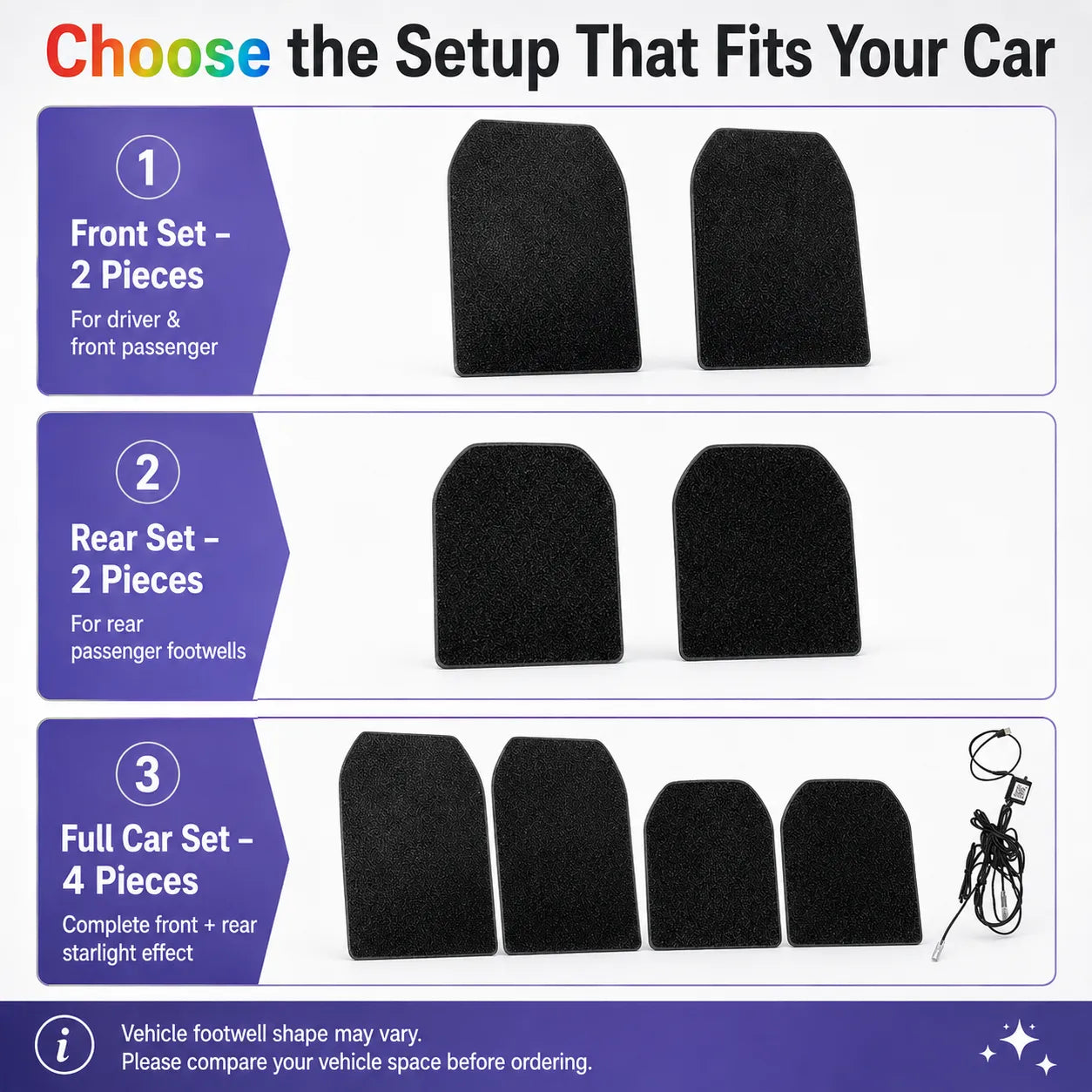 ✨ LED Starlight Car Floor Mats — Light Up Every Drive in Style! 🚗🌌