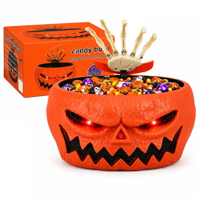 🎃 Funny Jump‑Scare Pumpkin Candy Bowl For Trick-or-Treat Pranking 👻