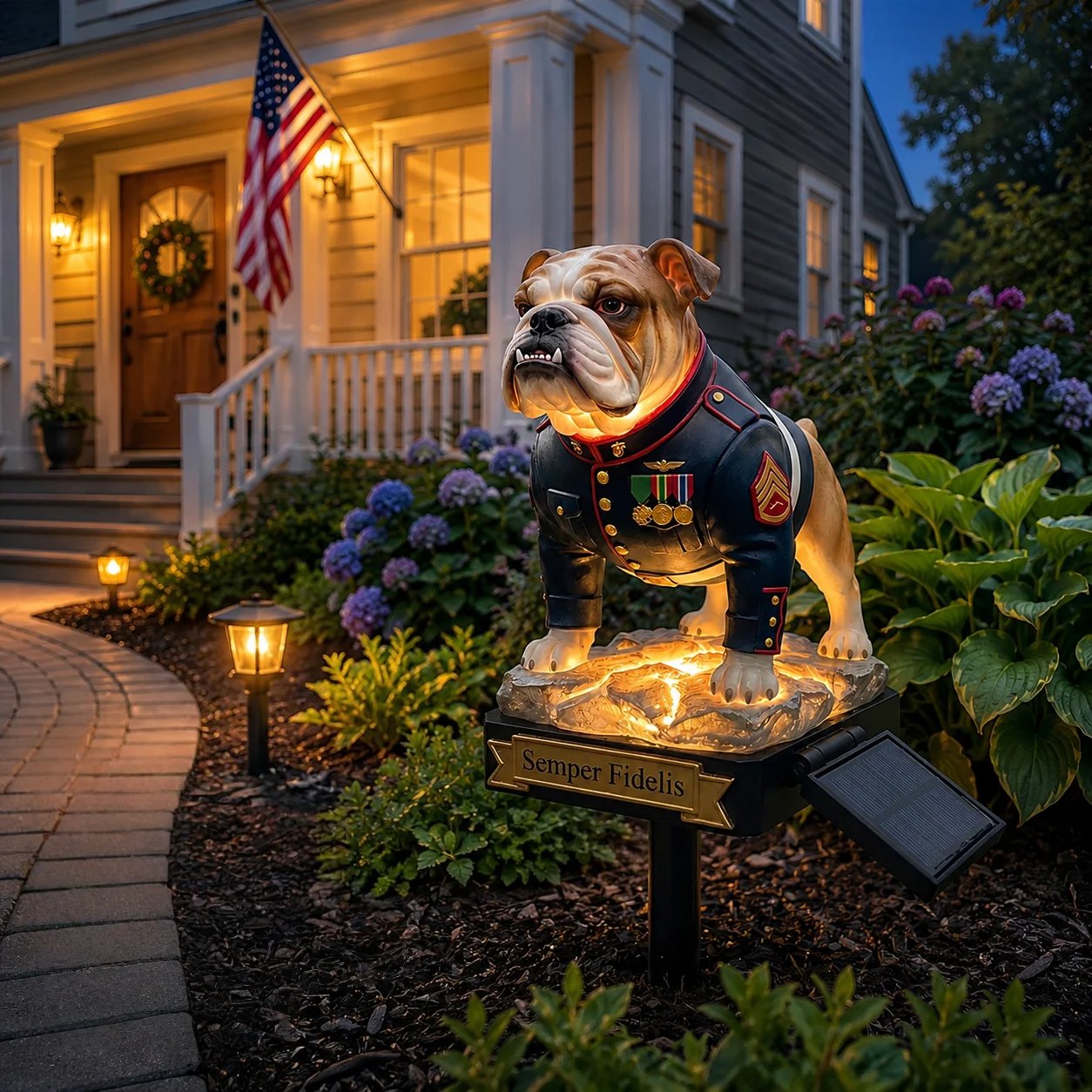 🇺🇸 Last Day Promo: 49% OFF 🎖️-USMC Devil Dog Semper Fidelis Solar Garden Light - ✈️Buy 2 Free Shipping Today!