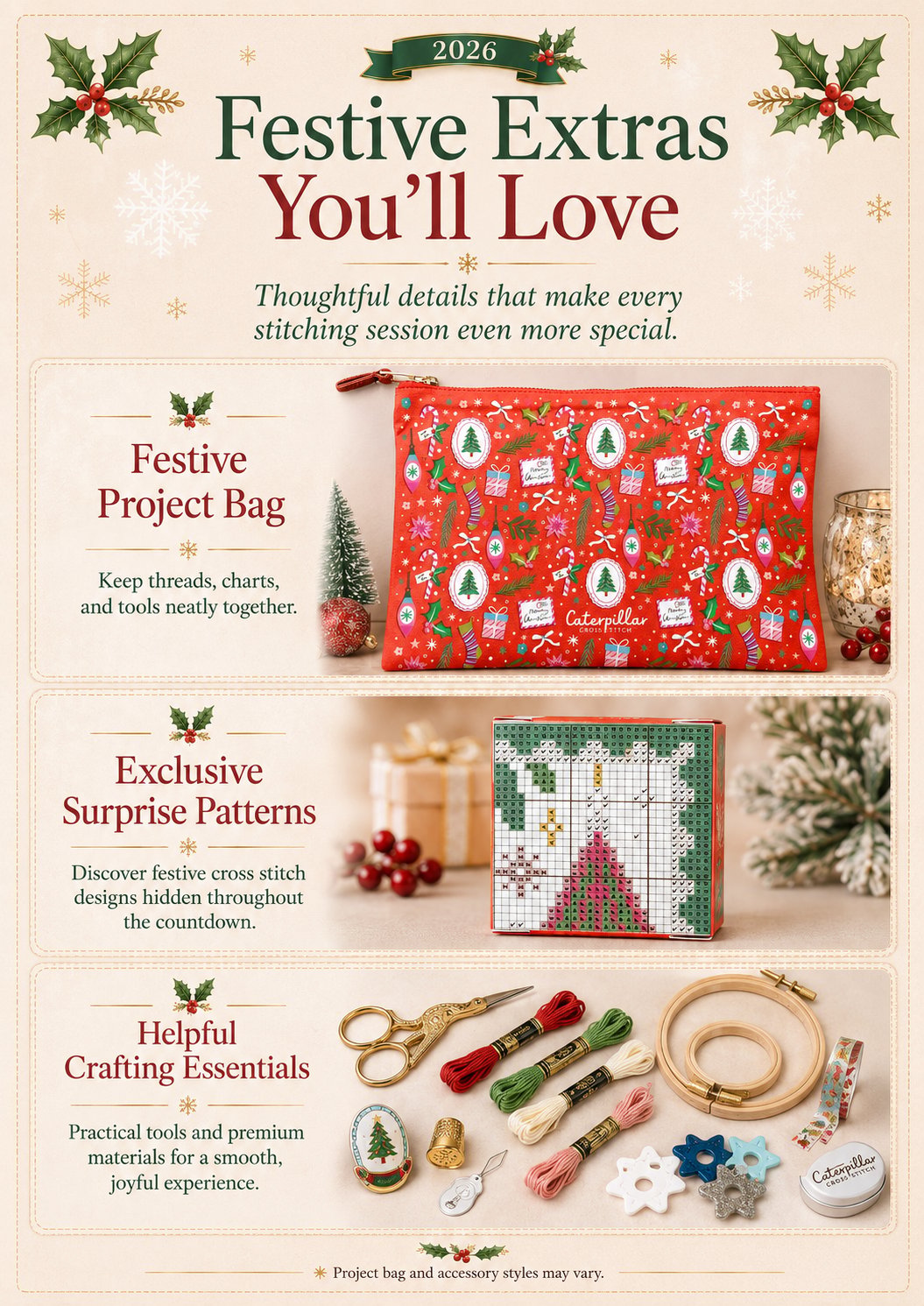 🎁Last Day 49% OFF-🎄🧵 2026 Cross Stitch Advent Calendar Box 🎁✨