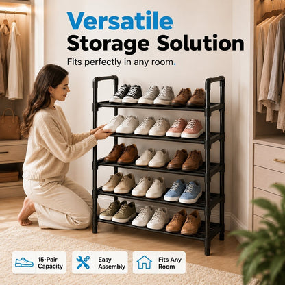 👟Multi-layer Shoe Storage Shelf | Sturdy· Stackable· Space-Saving