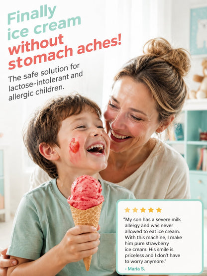 Fully automatic ice cream machine, homemade ice cream at the touch of a button – guaranteed without errors