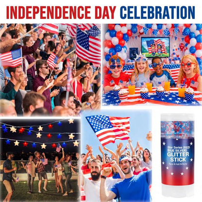 🔥4th of July Glitter Stick – Red, White & Blue Sparkle