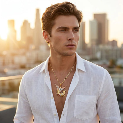 🎁2026 New Arrivals 50% OFF💥Tri-Tone Angel Guardian Pendant Necklace – Elegant & symbolic – Perfect for daily wear or gifting – delicate and meaningful ✨💛🪽
