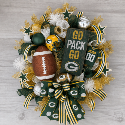 🏈Football Team Handcrafted Wreath for Game-Day Front Door Decor