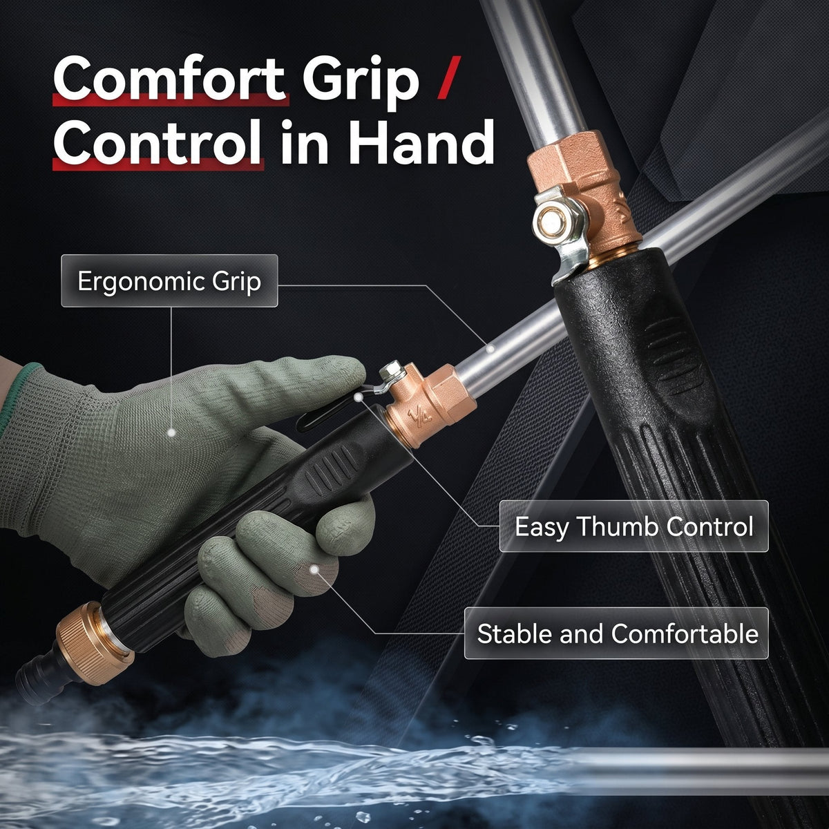 💦 Garden Hose Spray Wand – 3-Nozzle Water Sprayer for Car Washing, Patio & Garden