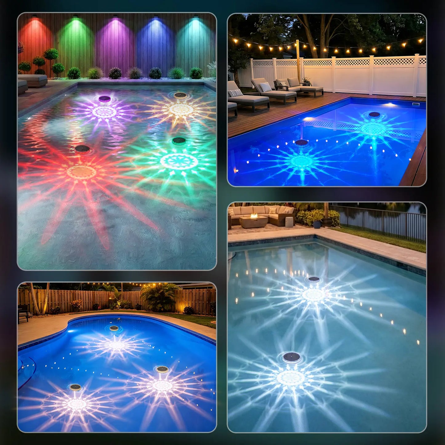 ☀️ Solar Floating Pool Lights | Remote Control 12+ Light Effects