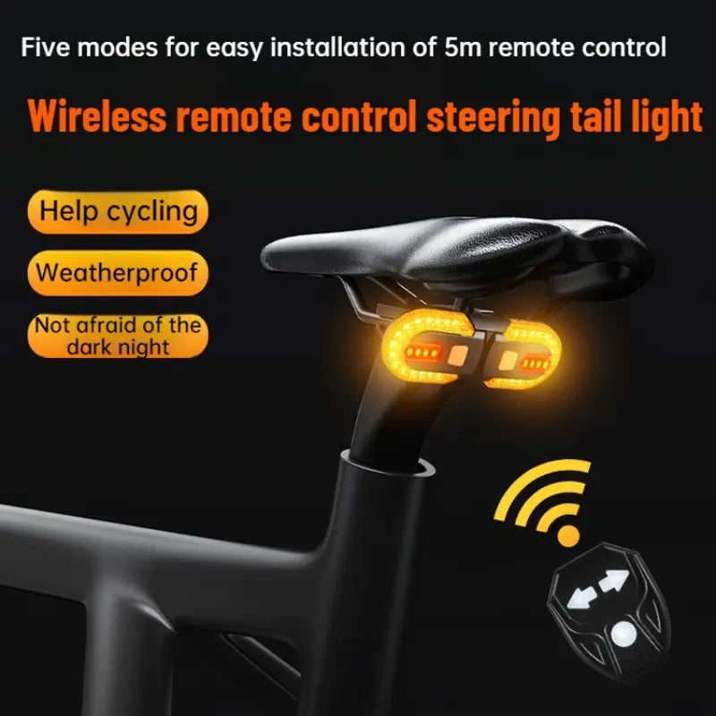 🚲Bike Turn Signals with Alarm | USB Charging, Wireless Remote, Split/Integrated Tail Light