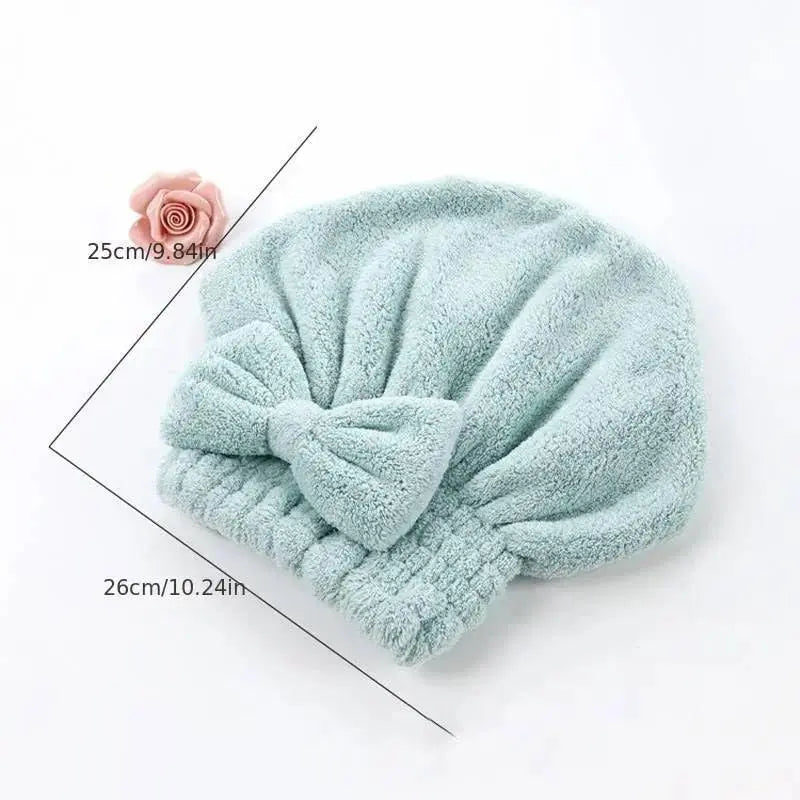 🎀Women's Bow-Decorated Shower Cap and Hair Dryer Cap