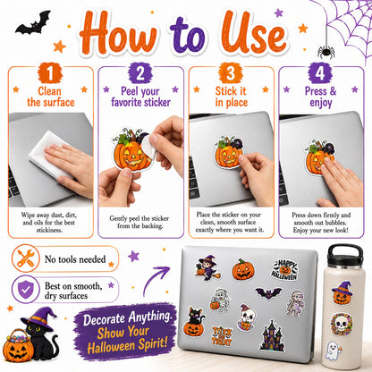 🎃 Holographic Halloween Sticker Pack — Add Spooky Sparkle Everywhere! 👻✨