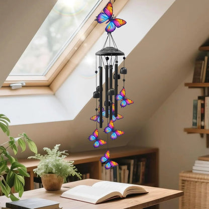 🔥🐦Vintage Colorful Hummingbird Wind Chime with Metal Tubes and Bells