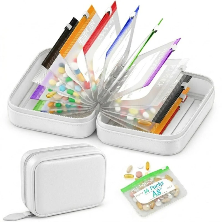 Waterproof Pill Pouch Set – Large Weekly Travel Medicine Organizer