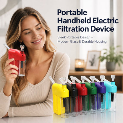 ✨ Portable Handheld Electric Filtration Device | Compact Glass Chamber Design with Electric-Assisted Operation & 6 Color Options