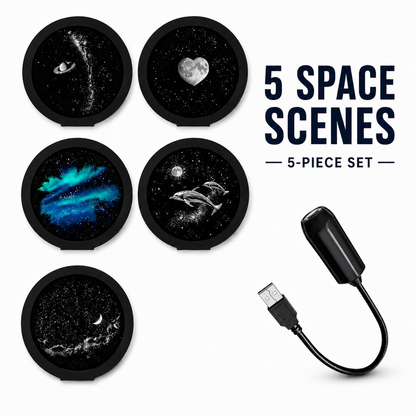 HD Holiday Scene Projector – Swappable Discs, USB Plug & Play | Christmas, Halloween & Galaxy
