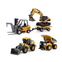 Excavator + Dump Truck +Forklift+ Mini Trailer+ Bulldozer(5 Pcs)