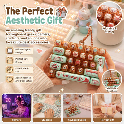 🐱26-Key Mini Mechanical Keyboard Fidget Toy Keychain