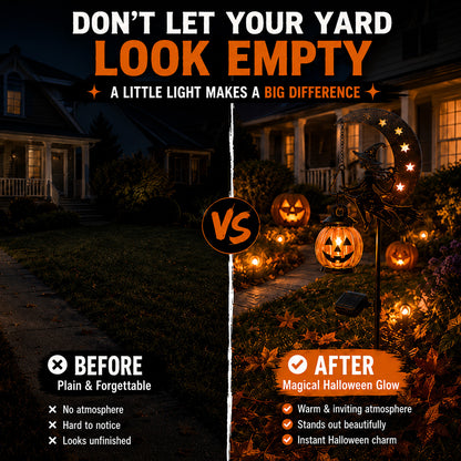 🎃 Halloween Early Bird Sale | 49% OFF Witch and Pumpkin Moon-Shaped Garden Stake Light
