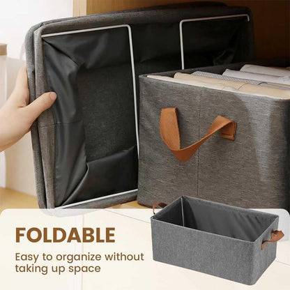 Multi-functional Folding Wardrobe, Closet Clothes Organizer Storage Box Steel Frame with Handle