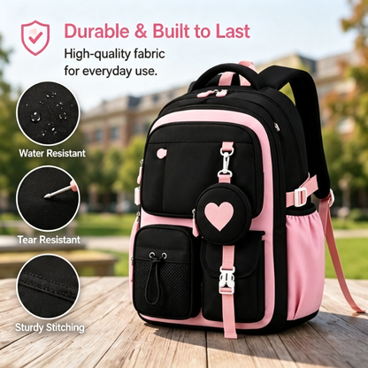 🔥Girl Backpack, Spacious Bookbag, Durable Teens School Bag