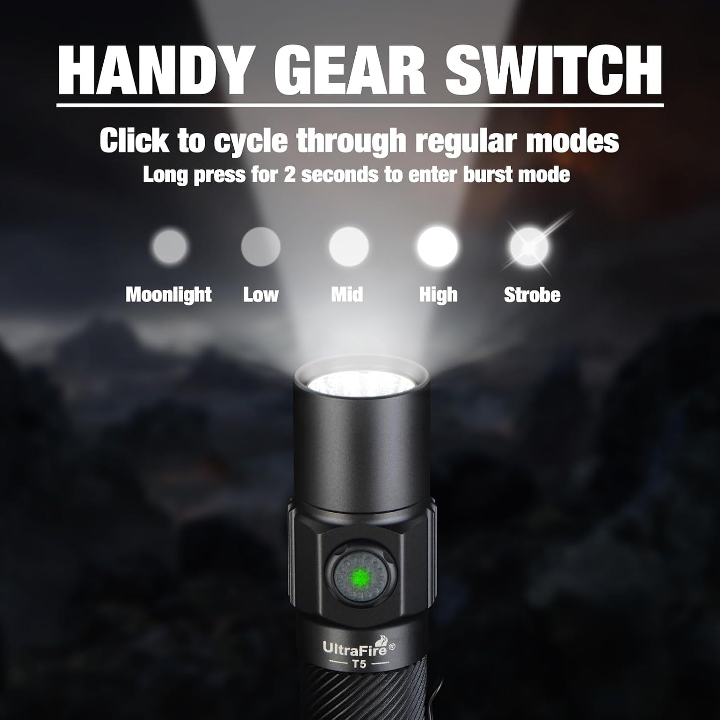 T5 High-lumen tactical laser rechargeable flashlight