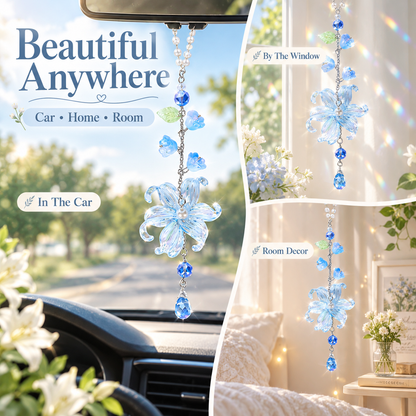 Aesthetic Acrylic Lily Car Rearview Mirror Pendant 🌸