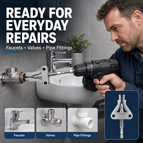 No More Stuck Pipe Threads – 3-in-1 Extractor Tool for 1/2", 3/4" & 1" Broken Pipes