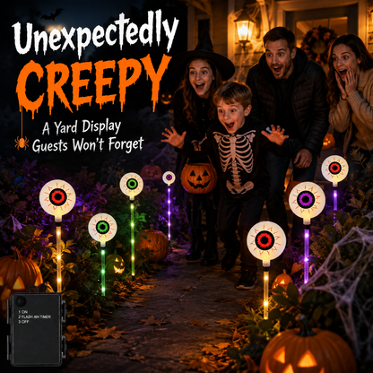 🎃Solar-Powered Halloween Eyeball Yard Lights – 6-Piece Glowing Stake Set 🎃