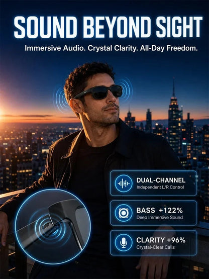 AI-powered smart translation Bluetooth glasses