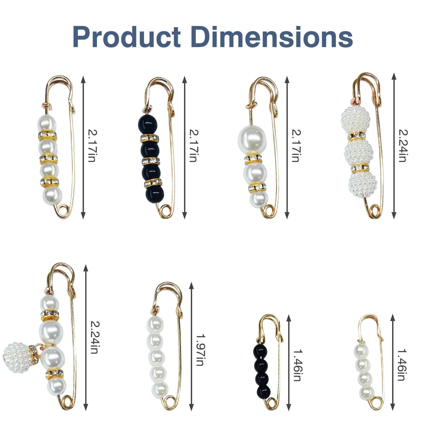 🔥6-Piece Pearl Brooch Pin Set - Decorative Mixed-Style Fasteners for Cardigans & Dresses