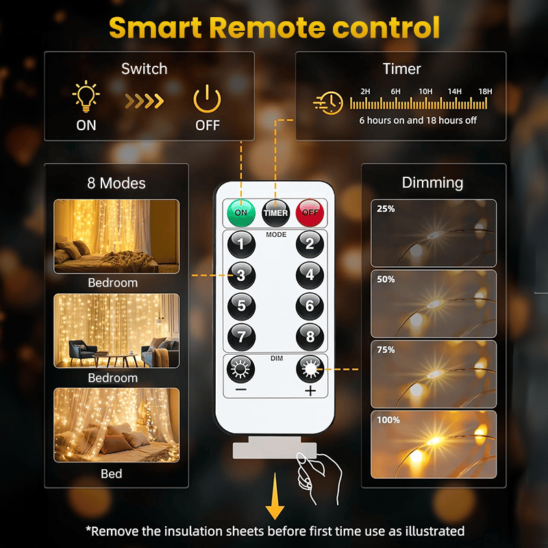 🎉Remote-Control Led Curtain Light