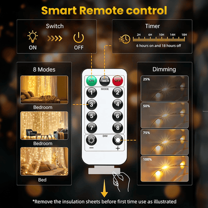 🎉Remote-Control Led Curtain Light