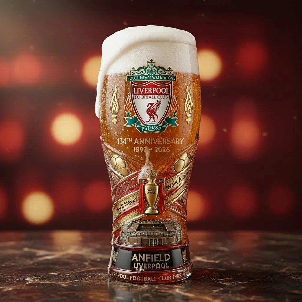 LFC Legacy Edition Pint Glass – 1892–2026 Crest & Liver Bird ⚽🔴