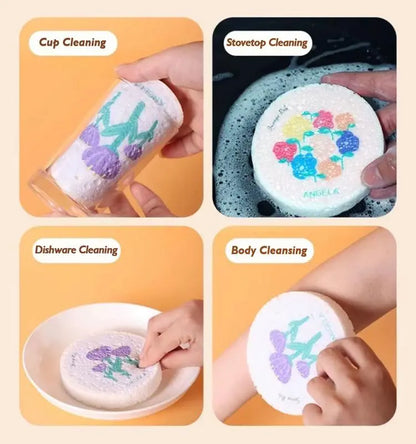 Natural Wood Pulp Floral Dish Sponge 🌱 | Eco-Friendly Kitchen Cleaning Essential 🧽