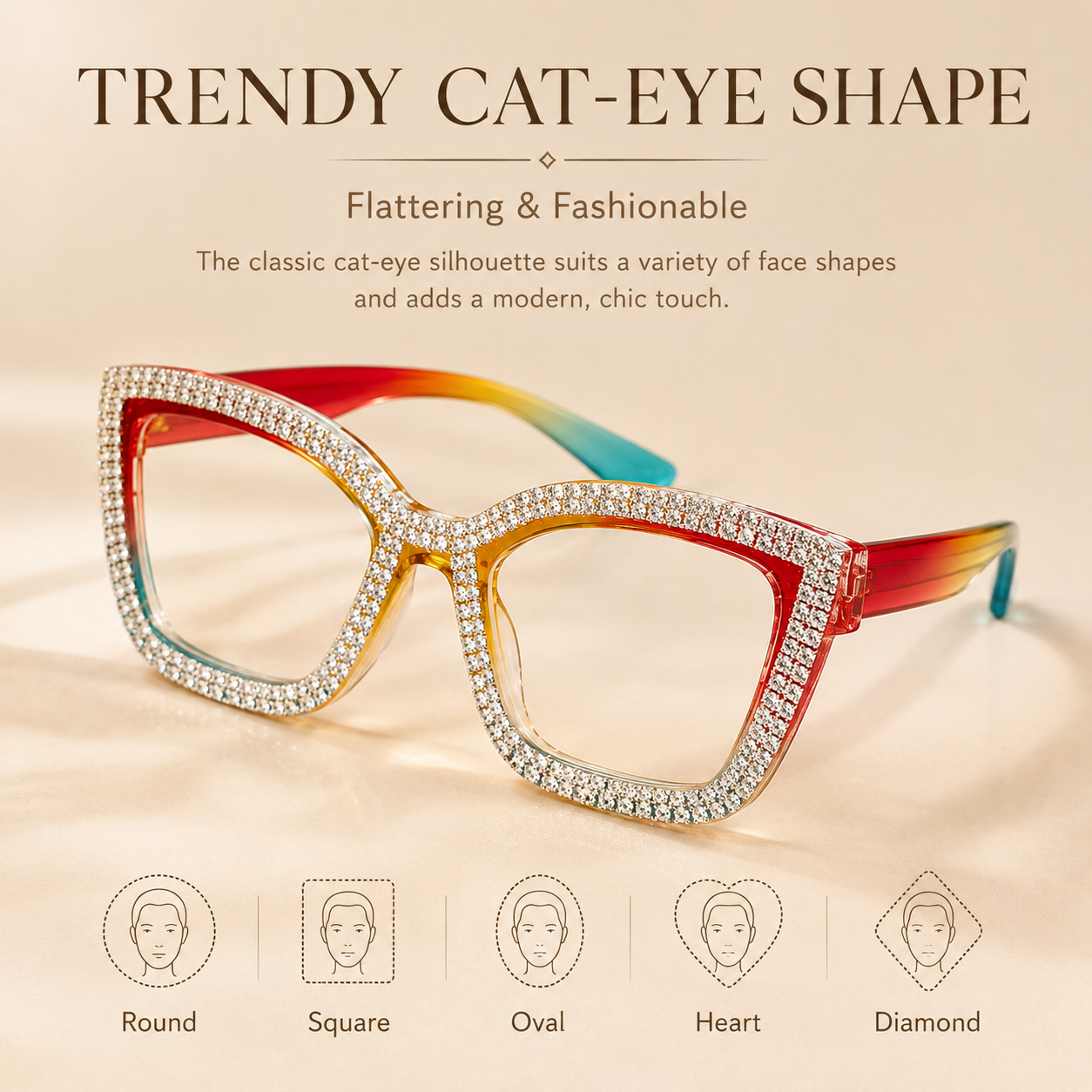 👓Fashion Modern Look Trending Eyeglasses Cat-Eye Anti-Blue Light Reading Glasses