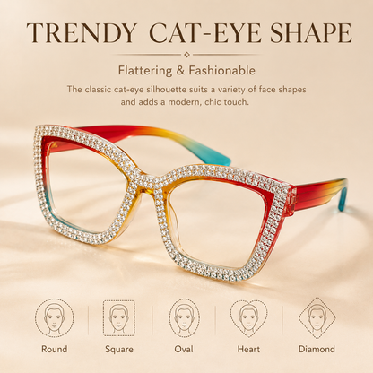 👓Fashion Modern Look Trending Eyeglasses Cat-Eye Anti-Blue Light Reading Glasses
