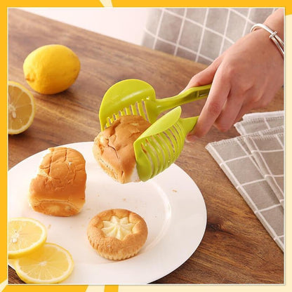 Creative Kitchen Slice Cutting Tool, Food‑Grade Aluminum Alloy Hand‑Held Slicer, Quick Slicing Holder for Lemon, Tomato, Onion & Soft Fruits Vegetables