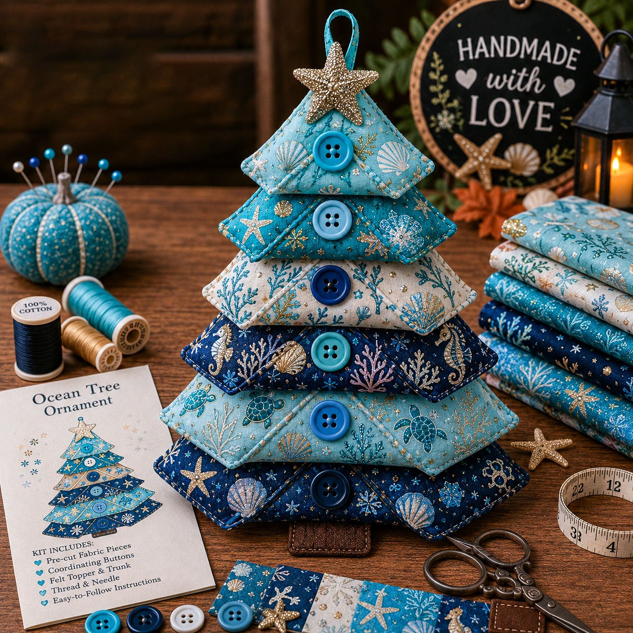 🎄Last Day 49% OFF - 🎃Layered Fabric Tree Ornament DIY Sewing Kit