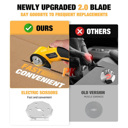 ✂️Cordless Electric Scissors 4V – Rechargeable Heavy Duty Cutter with Safety Lock, LED Light, Long Battery Life