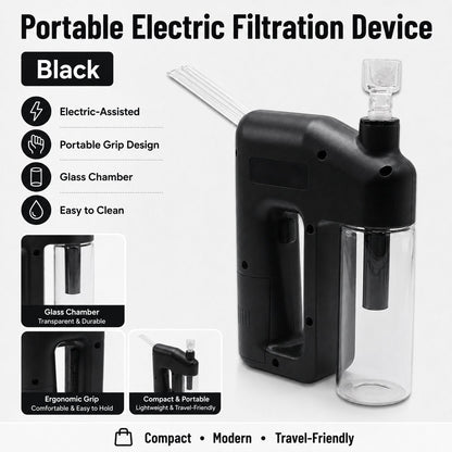 ✨ Portable Handheld Electric Filtration Device | Compact Glass Chamber Design with Electric-Assisted Operation & 6 Color Options