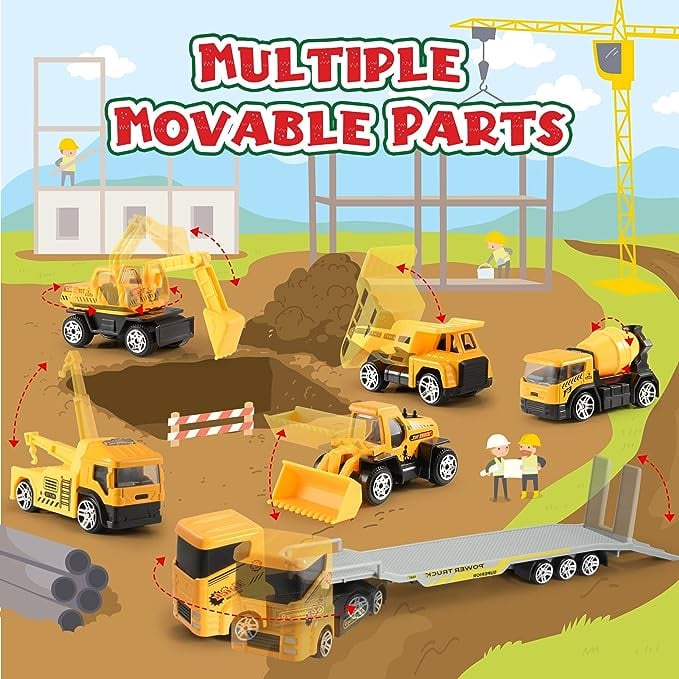 🔥Limited Time Promotion 49% OFF！！！🚗Kids Advent Calendar for Boys: Alloy Construction Engineering Vehicle Toy Sets