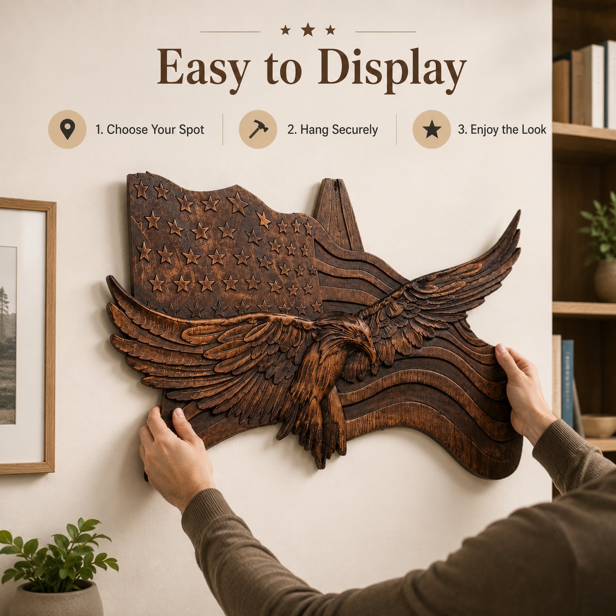 🦅🇺🇸 Wings of Freedom — A Handcrafted Wooden Tribute to American Pride
