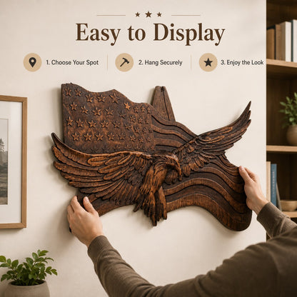 🦅🇺🇸 Wings of Freedom — A Handcrafted Wooden Tribute to American Pride