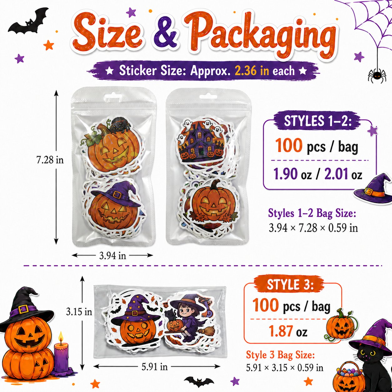 🎃 Holographic Halloween Sticker Pack — Add Spooky Sparkle Everywhere! 👻✨