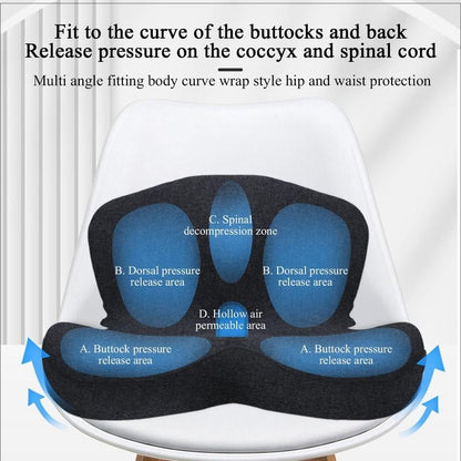💥50% OFF !!!⏰Non-Slip Memory Foam Seat Cushion – Sciatica Relief, Breathable Mesh & Universal Fit for Car, Office & Wheelchair